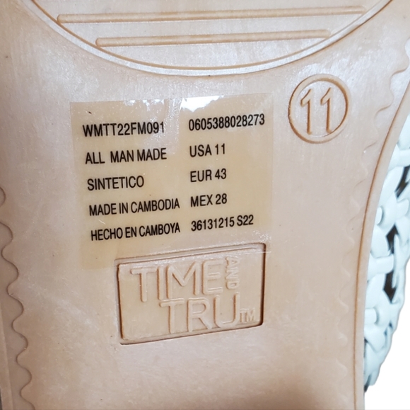 Time and Tru White Pointed Toe Woven Slip On Block Heel Mule - Picture 8 of 8